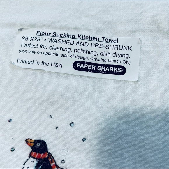 Flour Sack white towel penguins - Picture 3 of 6